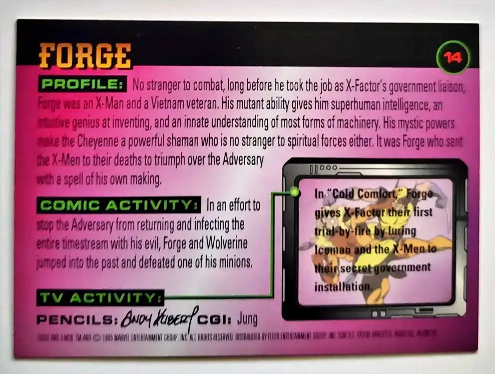 Forge Fleer 1996 Card #14 Back