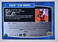 Robin Tim Drake Upper Deck 2023-24 Card #42 Back