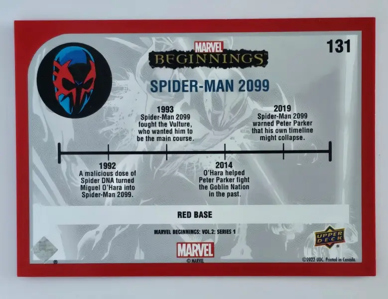 Spider-Man 2099 Marvel Beginnings 2022 #131 Red Border back