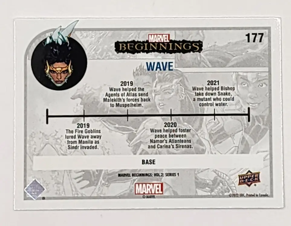 Wave Marvel Beginnings 2022 #177 Back