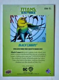 Black Canary Titans Beast World UD-2023-24 Card #BW-15 back