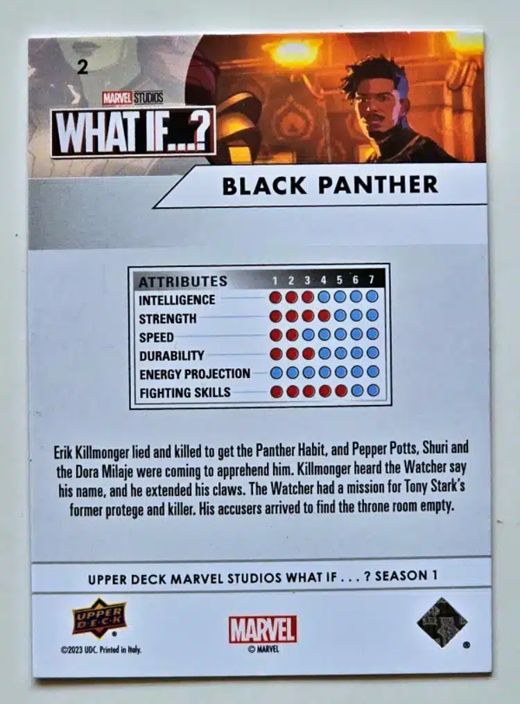 Black Panther What If Upper Deck 2023 Card #2 back