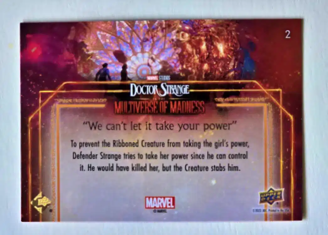 Doctor Strange Card 2 Upper Deck 2023 back