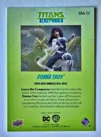 Donna Troy Titans Beast World UD-2023-24 Card #BW-17 Back