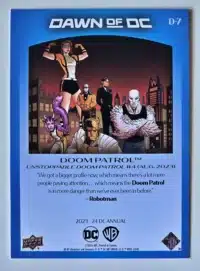 Doom Patrol Dawn of DC UD 2023 #D-7 back