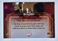 Dr Strange Multiverse of Madness Card 2 Upper Deck 2023 Back