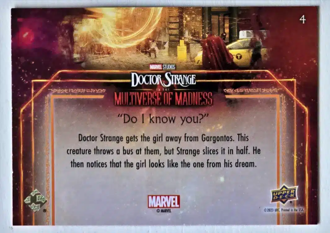 Dr Strange Multiverse of Madness Card 4 Upper Deck 2023 Back