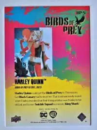 Harley Quinn Upper Deck 2023-24 Card #BP-5 back
