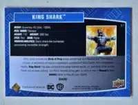 King Shark Upper Deck 2023-24 Card #57 Back