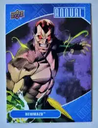 Fierce character with glowing features.