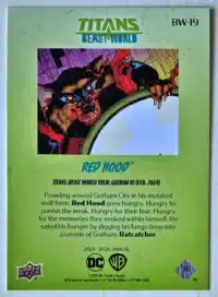 Red Hood Titans Beast World UD-2023-24 Card #BW-19 Back