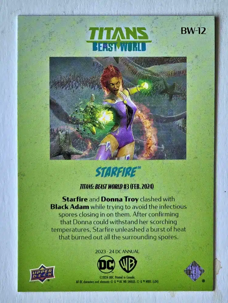 Starfire Titans Beast World UD-2023-24 Card#BW-12 back