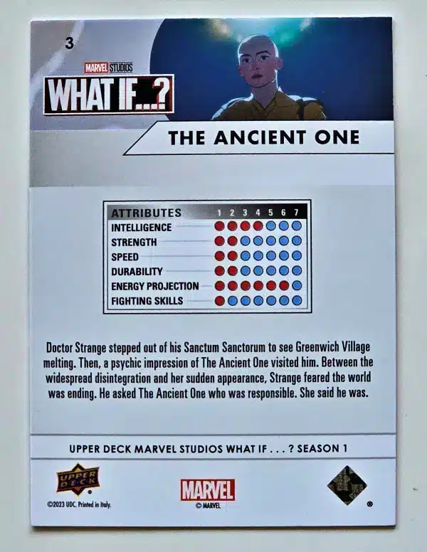The Ancient One What If Upper Deck 2023 Card #3 Back