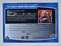 The Harley Quinn Who Laughs Upper Deck 2023-24 Card #47 back