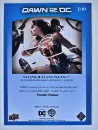 Wonder Woman Dawn of DC UD 2023 #D-10 Back