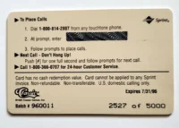 Barry Bonds 5 Dollar Phone Card Classic Assets Gold 1995 Back