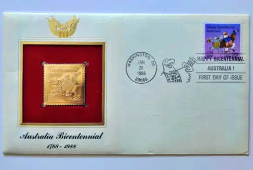 Australia Bicentennial 22kt First Day Cover