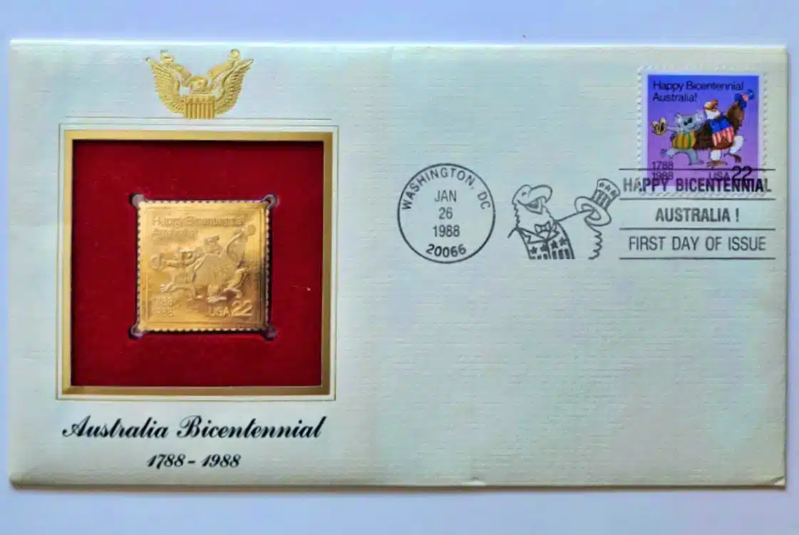 Australia Bicentennial FDC 22Kt