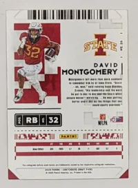 David Montgomery Panini Contenders Draft Picks 2020 #26 Back