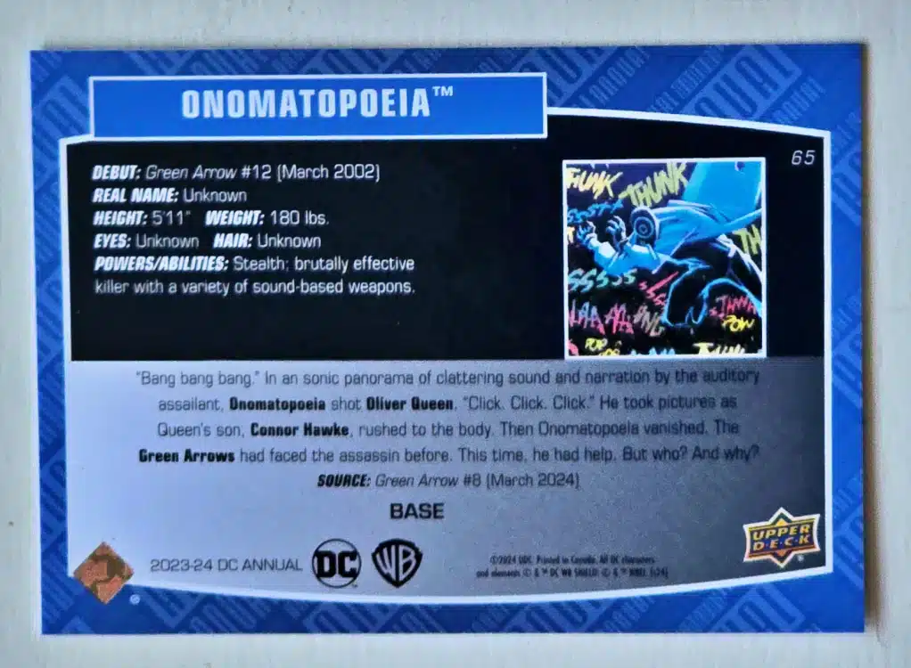 Onomatopoeia Upper Deck 2023-24 #65