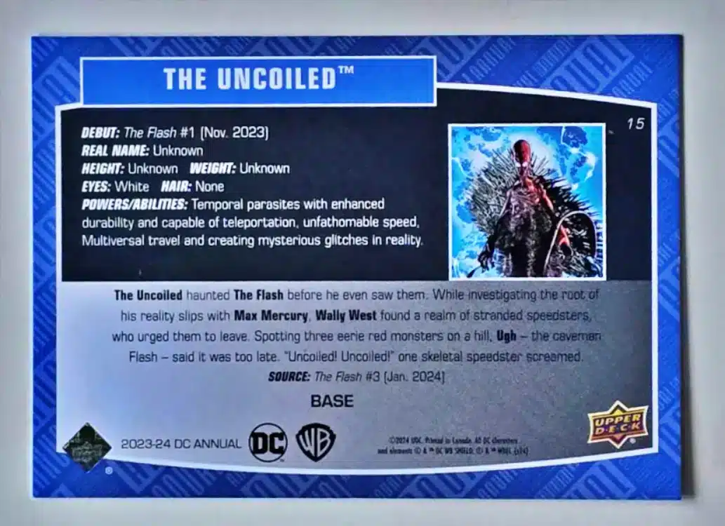 The Uncoiled Upper Deck 2023-23 Card #15 Back