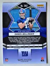 Daniel Bellinger Panini Mosaic 2022 Card #362 Back