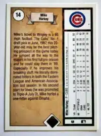 Mike Harkey Santos Upper Deck 1989 Card #14 back