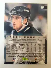 Radek Bonk Classic 4 Sport 1994 Card #117 back