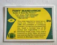 Tony Mandarich Topps Traded 1989 Card #2T Back