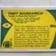 Tony Mandarich Topps Traded 1989 Card #2T Back