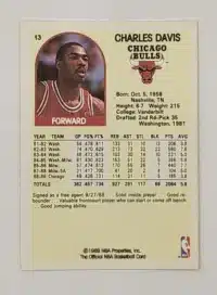 Charles Davis Hoops 1989 Card #13 Back