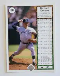 Richard Dotson Upper Deck 1989 Cards #80 – New York Yankees Back